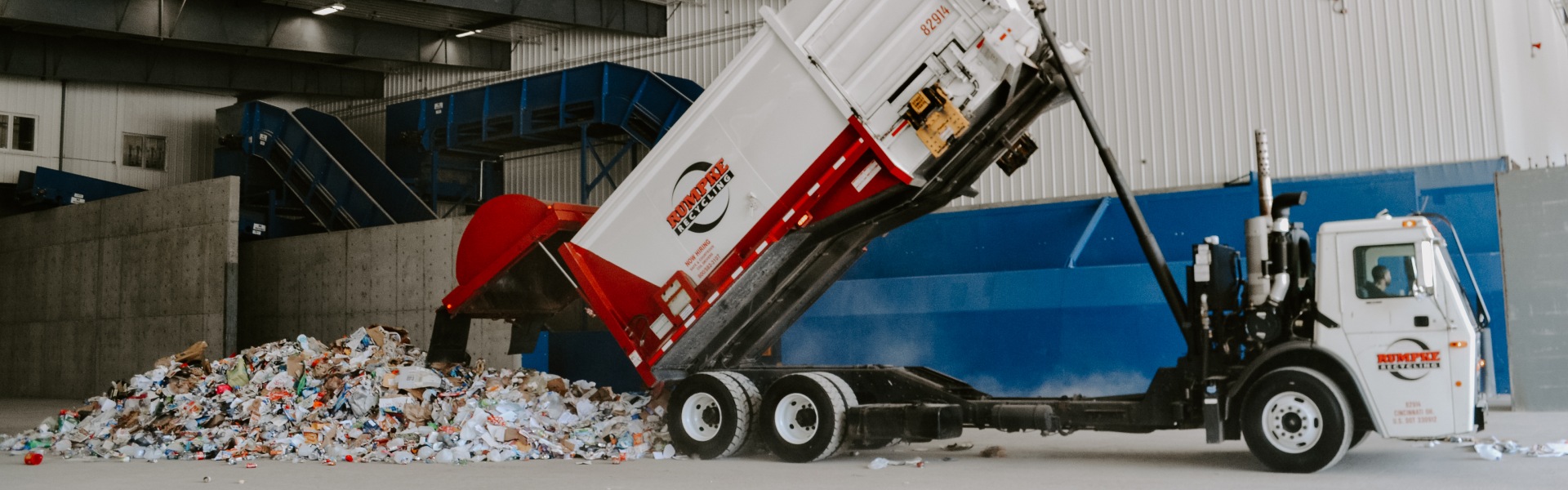 Rumpke Truck And Recyclables For Commercial Recycling Services