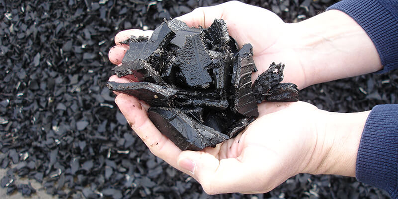 Pieces Of Recycled Tires By Rumpke Recycling Services