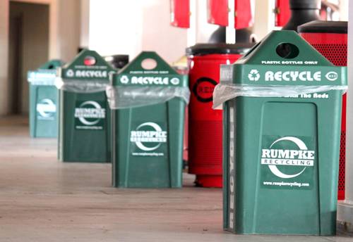 Green Rumpke Recycling Bins At Cincinnati Reds Stadium