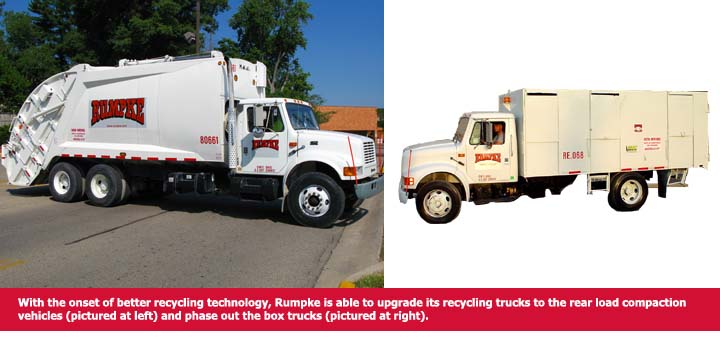 Garbage Trucks Pick Up Trash And Recyclables