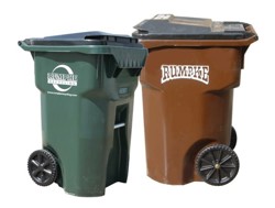 Two Rumpke Waste And Recycling Containers For Event Services