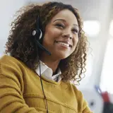 Customer Service Employee Using Headset