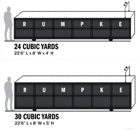 24 And 30 Cubic Yard Roll Off Dumpster Dimensions For Rumpke Dumpster Rental