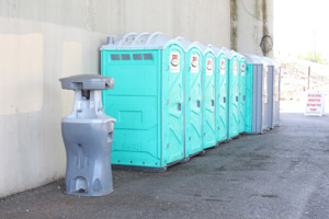 Rumpke Portable Wash Station And Eight Porta Pottys At Event